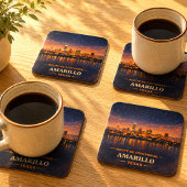 Amarillo Route 66 Skyline Barware Cadeau Kartonnen Onderzetters