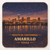 Amarillo Route 66 Skyline Barware Cadeau Kartonnen Onderzetters (Voorkant)