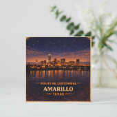 Amarillo Route 66 Skyline Reisbriefpapier Set Kaart (Staand voorkant)
