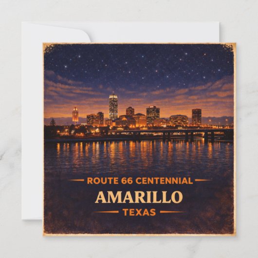 Amarillo Route 66 Skyline Reisbriefpapier Set Kaart (Voorkant)