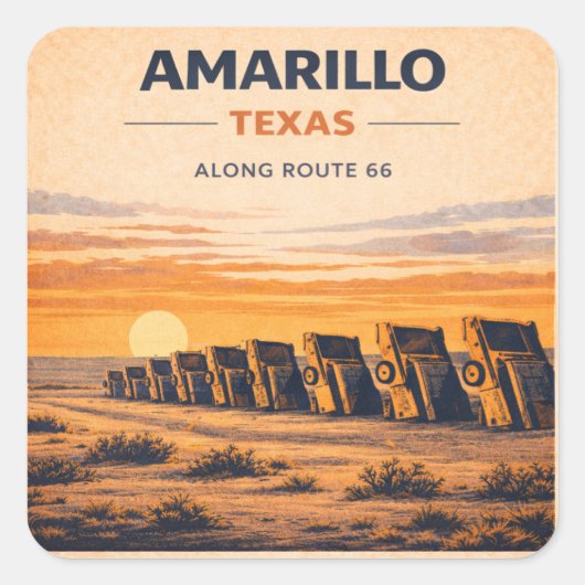 Amarillo Route 66 Sunset Highway sticker cadeau (Voorkant)