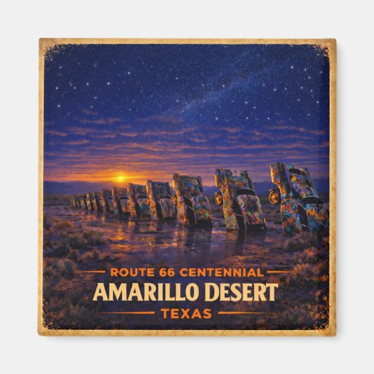 Amarillo Route 66 woestijn koelkast decor cadeau Magneet (Voorkant)