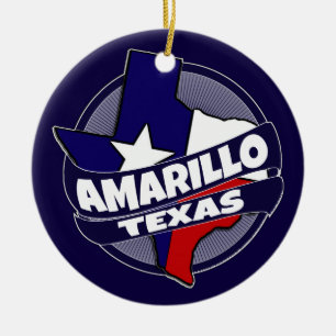 Amarillo Texaanse vlag barst vakantie ornament