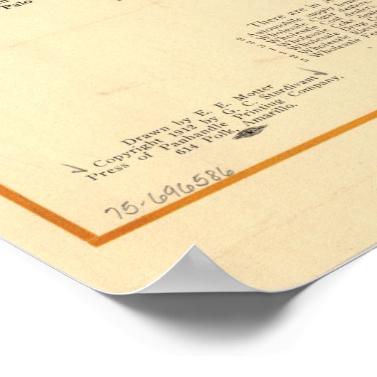 Amarillo Texas 1912 Antiek Panorama Poster (Hoek)