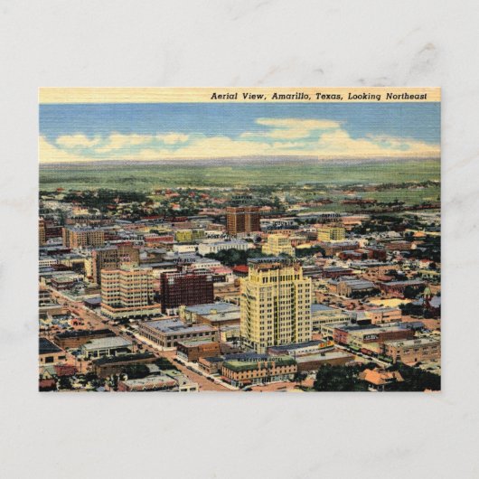 Amarillo, Texas, Aerial Uitzicht, 1950  Briefkaart (Voorkant)
