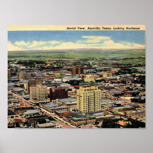 Amarillo, Texas, Aerial Uitzicht, 1950  Poster (Voorkant)
