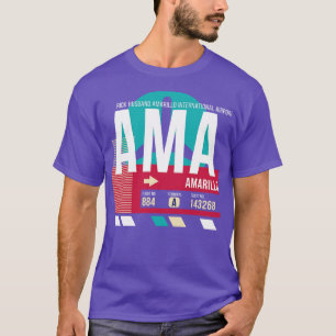 Amarillo Texas Airport Code Bagage Label T-shirt