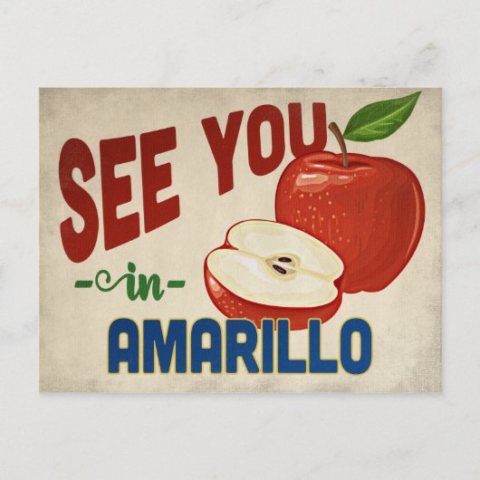 Amarillo Texas Apple - Vintage Travel Briefkaart (Voorkant)