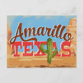 Amarillo Texas Cartoon Desert Vintage Travel Briefkaart