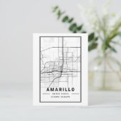 Amarillo Texas City Map Minimalist Art Briefkaart (Staand voorkant)