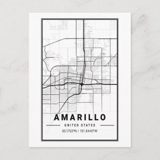 Amarillo Texas City Map Minimalist Art Briefkaart