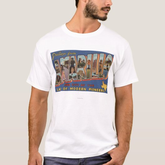 Amarillo, Texas - Grote letterscènes T-shirt (Voorkant)