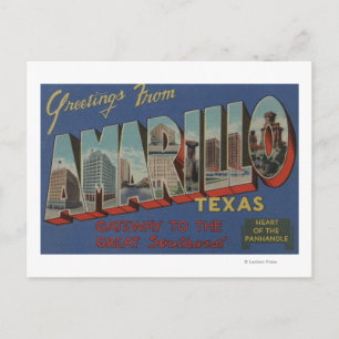 Amarillo, Texas (het hart van de pan-handgreep) Briefkaart