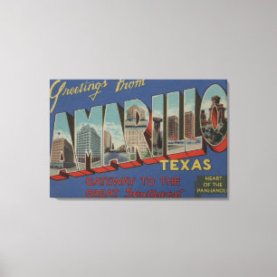 Amarillo, Texas (het hart van de pan-handgreep) Canvas Afdruk