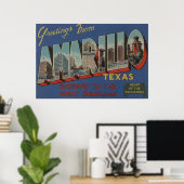 Amarillo, Texas (het hart van de pan-handgreep) Poster (Thuiskantoor)
