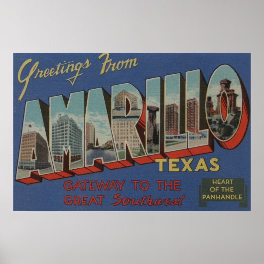 Amarillo, Texas (het hart van de pan-handgreep) Poster (Voorkant)
