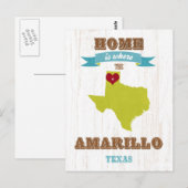 Amarillo, Texas Kaart - Thuis is waar het hart is (Voorkant / Achterkant)