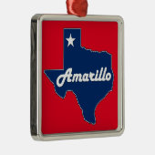Amarillo Texas Lone Star State Map Kerstmis Metalen Ornament (Rechts)