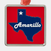 Amarillo Texas Lone Star State Map Kerstmis Metalen Ornament (Voorkant)