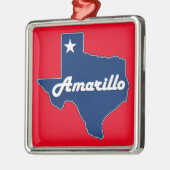 Amarillo Texas Lone Star State Map Kerstmis Metalen Ornament (Links)