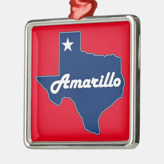 Amarillo Texas Lone Star State Map Kerstmis Metalen Ornament (Links)