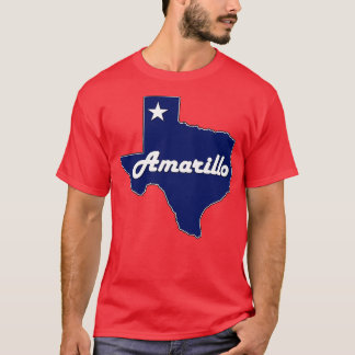 Amarillo Texas Navy Blue Lone State Kaart T-shirt