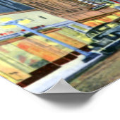 Amarillo Texas Polk Street Night Uitzicht 1940 Poster (Hoek)