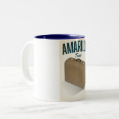 Amarillo texas reisposter tweekleurige koffiemok (Voorkant links)