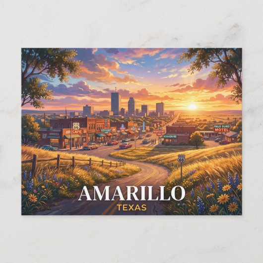 Amarillo Texas Reizen Briefkaart (Voorkant)