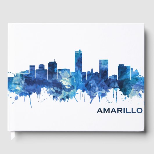 Amarillo Texas Skyline Blue Gastenboek (Voorkant)