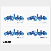 Amarillo Texas Skyline Blue Rechthoekige Sticker (Vel)