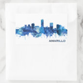 Amarillo Texas Skyline Blue Rechthoekige Sticker (Tas)