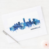 Amarillo Texas Skyline Blue Rechthoekige Sticker (Envelop)