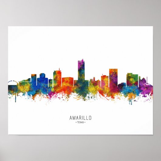 Amarillo Texas Skyline Poster (Voorkant)