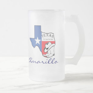 Amarillo Texas State Map met Star, Boots, Pet Mok
