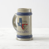 Amarillo Texas State Map w/ Star, Boots, Pet Stein Bierpul (Voorkant links)