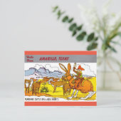 Amarillo, Texas Travel Greetings Cartoon Briefkaar Briefkaart (Staand voorkant)