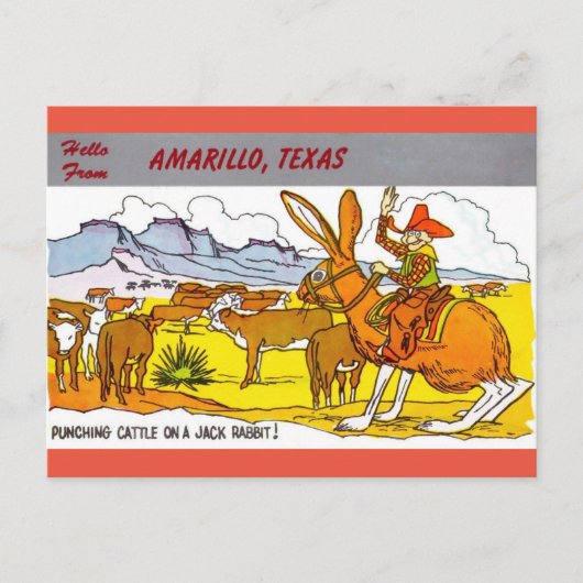 Amarillo, Texas Travel Greetings Cartoon Briefkaar Briefkaart (Voorkant)