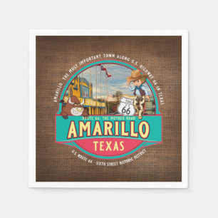 AMARILLO TEXAS US ROUTE 66 DECOUPAGE PAPIER SERVET