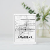Amarillo Texas USA Travel City Map Poster Briefkaart (Staand voorkant)