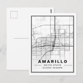 Amarillo Texas USA Travel City Map Poster Briefkaart (Voorkant / Achterkant)
