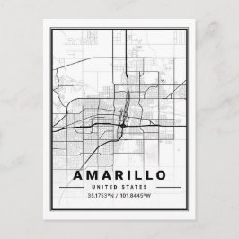 Amarillo Texas USA Travel City Map Poster Briefkaart