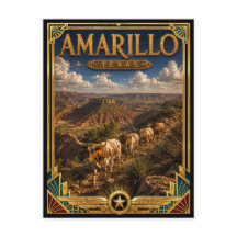 Amarillo Texas Vintage Art Deco Gouden Tijdperk