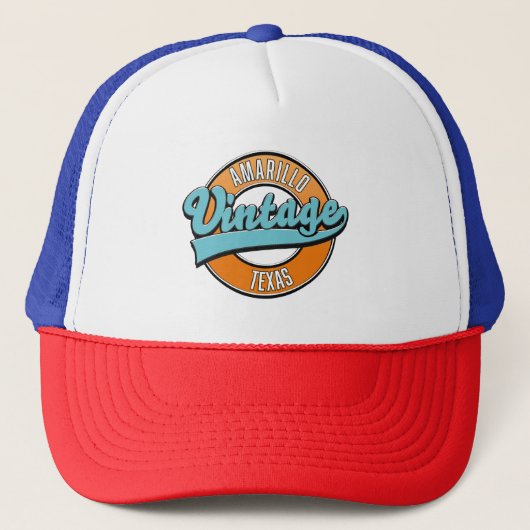 Amarillo Texas vintage logo Trucker Pet (Voorkant)