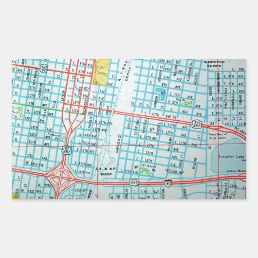 AMARILLO, TX  kaart Rechthoekige Sticker (Voorkant)