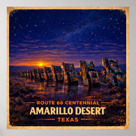 Amarillo Woestijn Texas Centennial Poster (Voorkant)