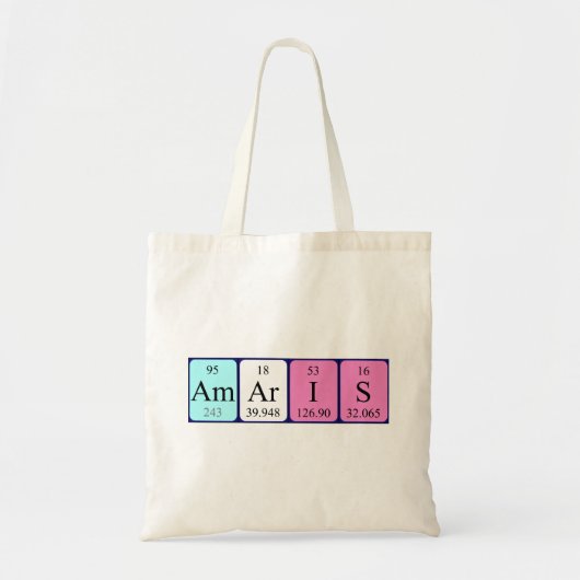 Amaris periodieke lijstnaam canvas tas (Voorkant)