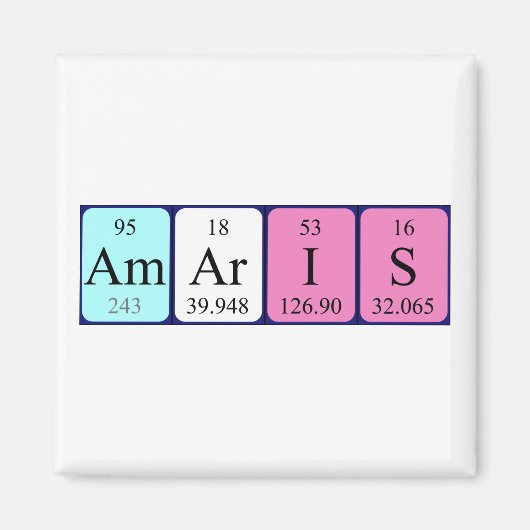 Amaris periodieke lijstnaam magnet (Voorkant)