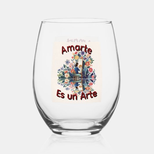 Amarte es un Arte Wijnglas Zonder Voet (Voorkant)