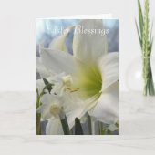 Amaryliis en Daffodils Religieuze Pasen Feestdagen Kaart (Voorkant)